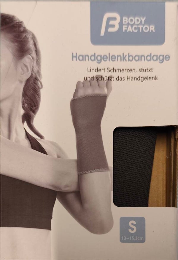 BODY FACTOR Handgelenkbandage – Größe S (13–15,3 cm)