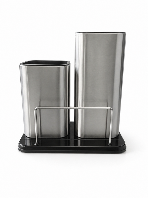 Küchen-Organizer aus Edelstahl – Messerhalter & Utensilienhalter