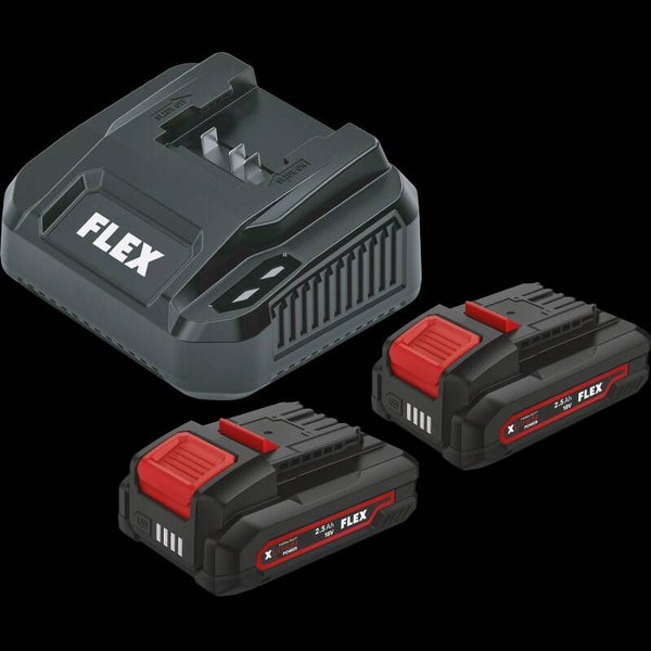Flex Set de démarrage P-SET 22 Q : 2 accus 18V 2,5 Ah + chargeur CA 18-LD (532.740)