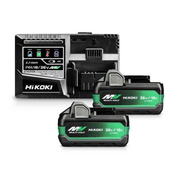 Hikoki Set Booster 2 batteries BSL36A18X + chargeur UC18YSL3 UC18YSL3WHZ