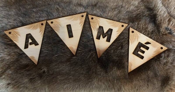 Houten vlag met letter