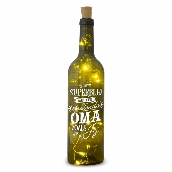 Verlichte fles: Superblij met een stralende oma zoals jij