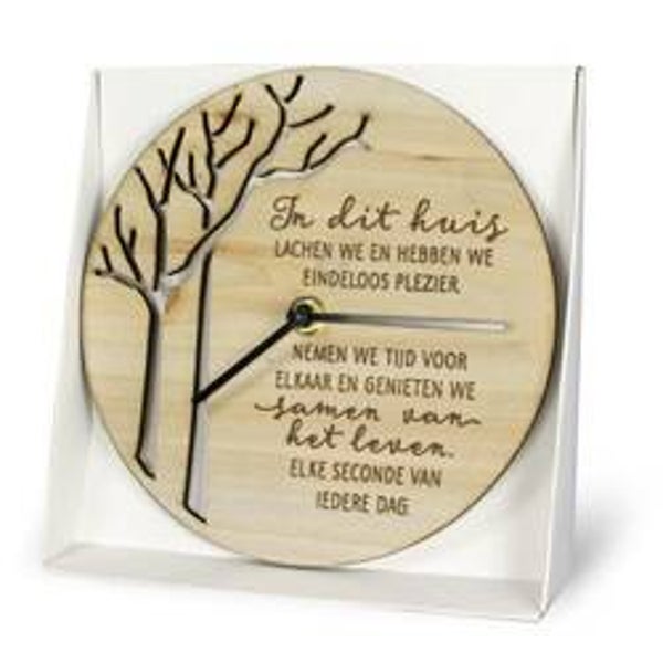 Houten klok - In dit huis...