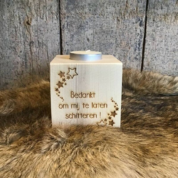houten theelicht