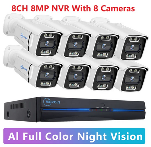 MOVOLS 8MP 8 CAMERAS 4K UHD