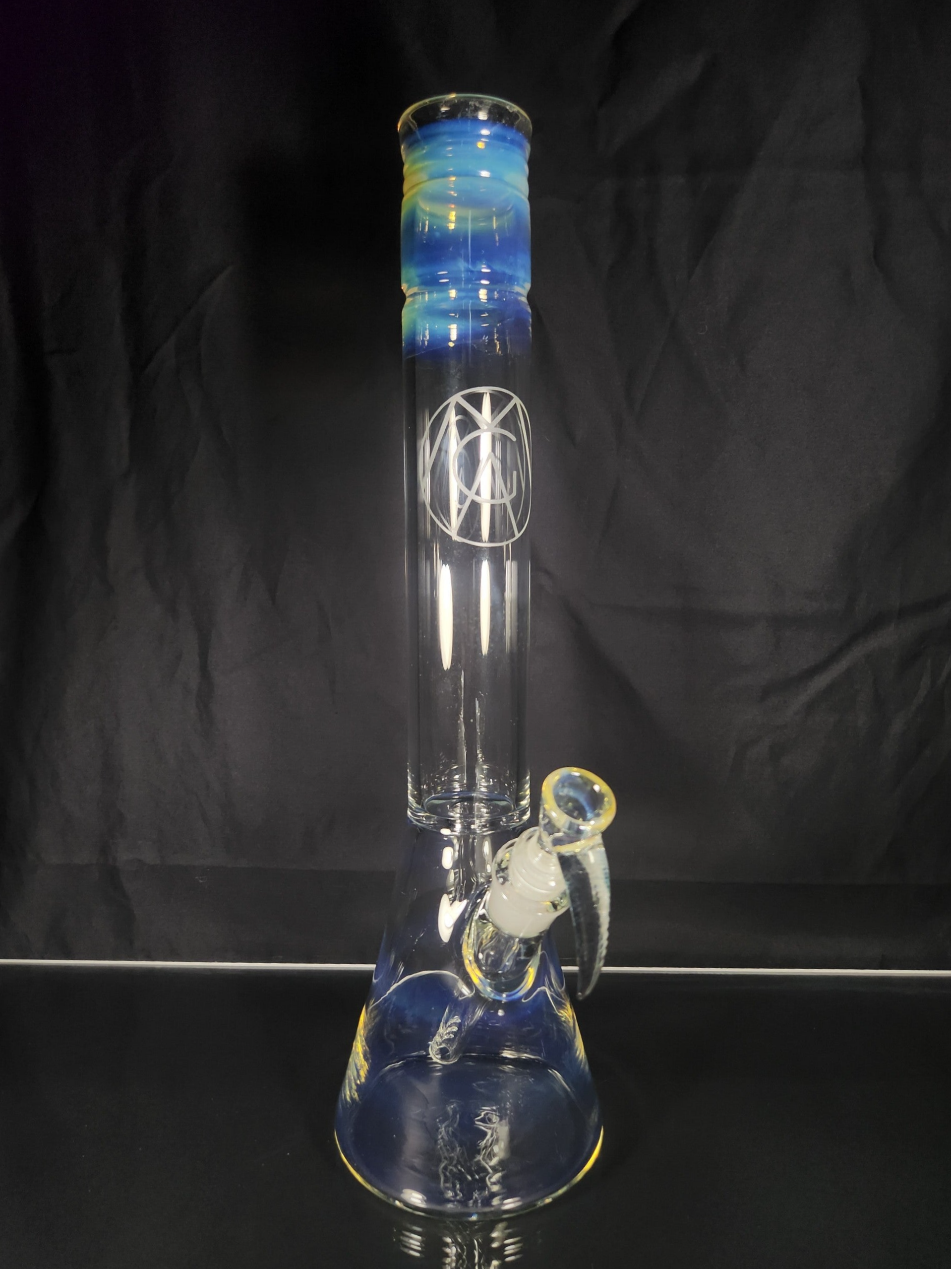 Benwa Glass 16 inch Silver Fumed MGA Logo Beaker