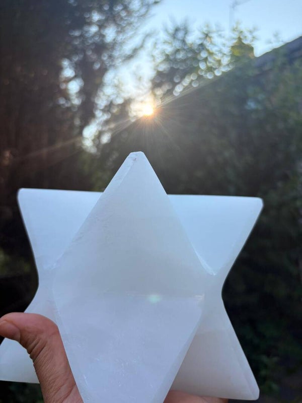 Satin Spar -Selenite Merkaba Star 2.3kg