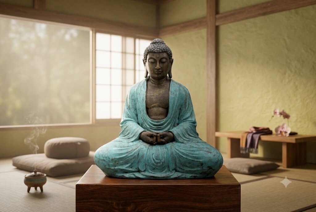 Large Turquoise & Stone Thai Buddha - 0.96m