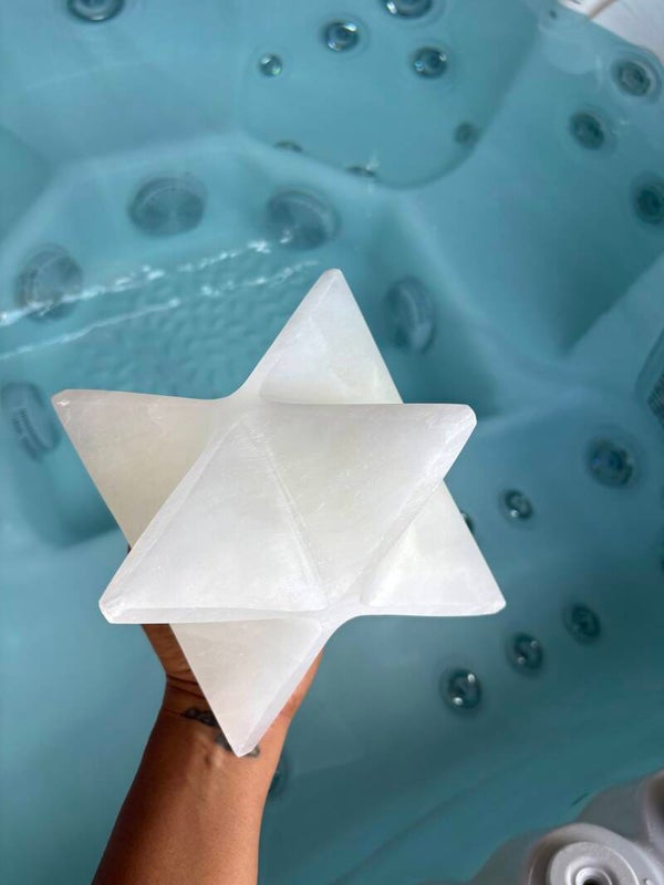 Satin Spar -Selenite Merkaba Star 2.3kg