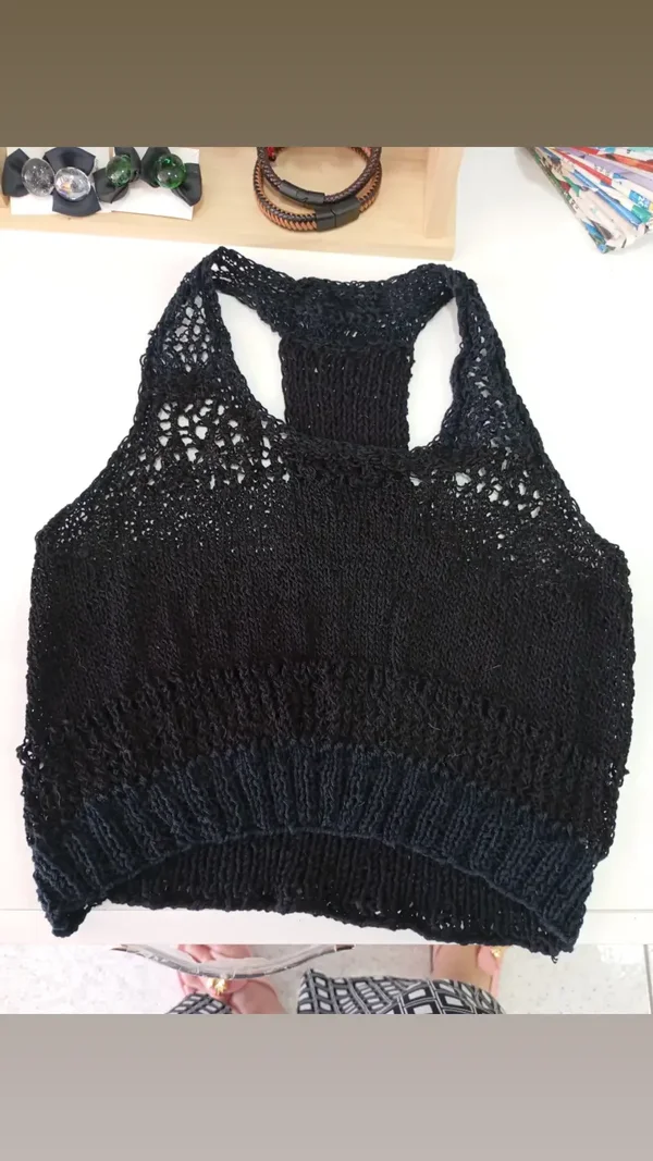 Crochet black top 1 (handmade)