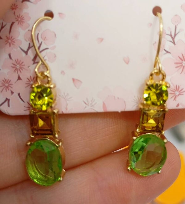 Green diamond earrings