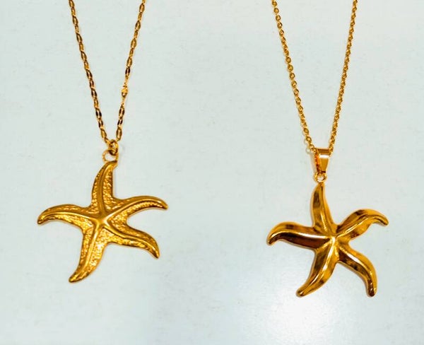 Star shell medium necklace (steel)