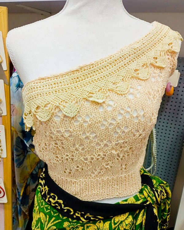 Crochet top εκρου (handmade)