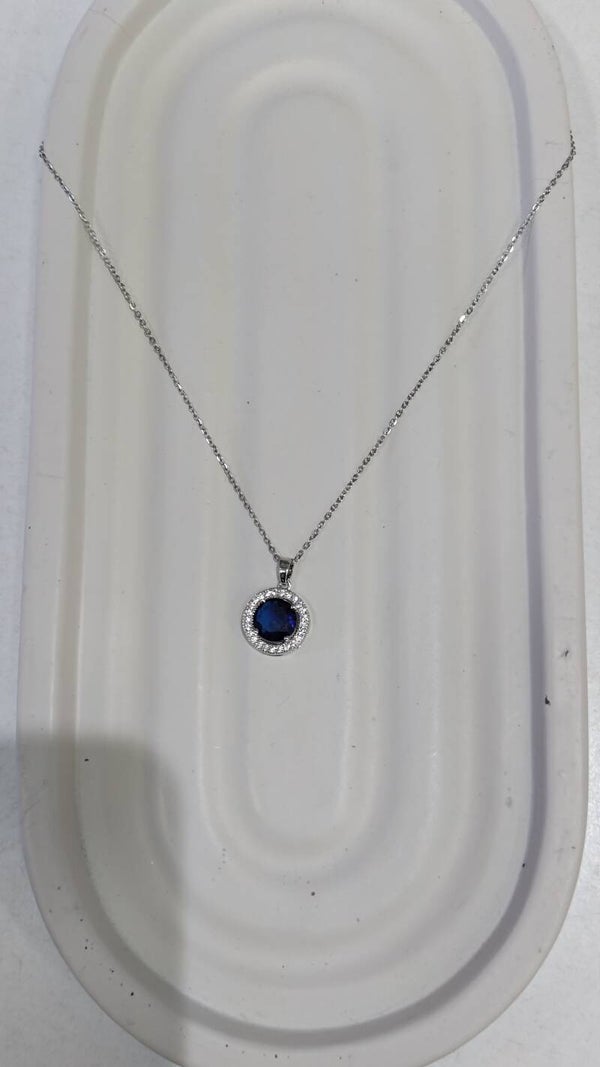 Blue diamond necklace (steel)
