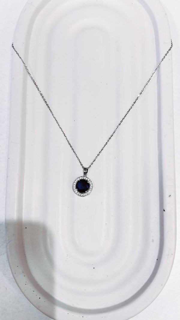Blue diamond necklace (steel)
