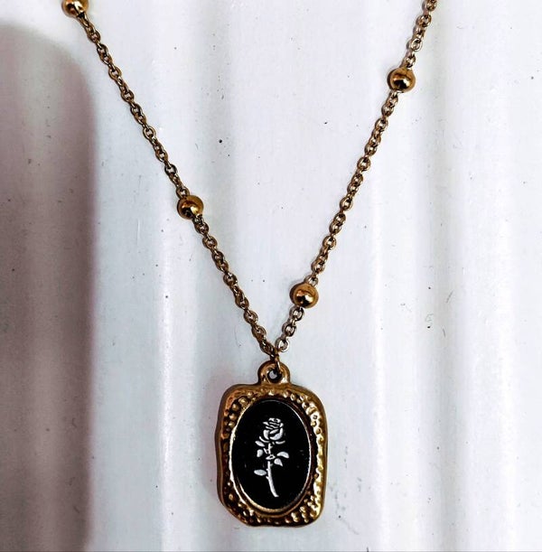 Rose necklace double metal(steel)