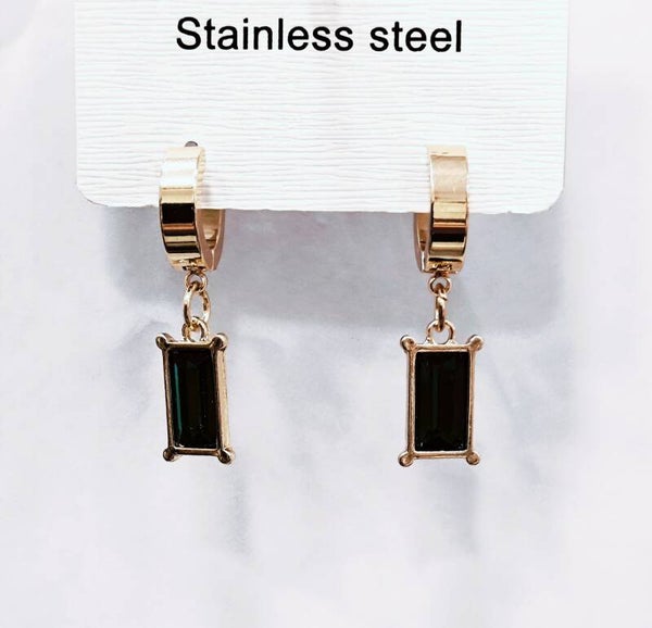 Σμαραγδί σκουλαρίκια (steel)
