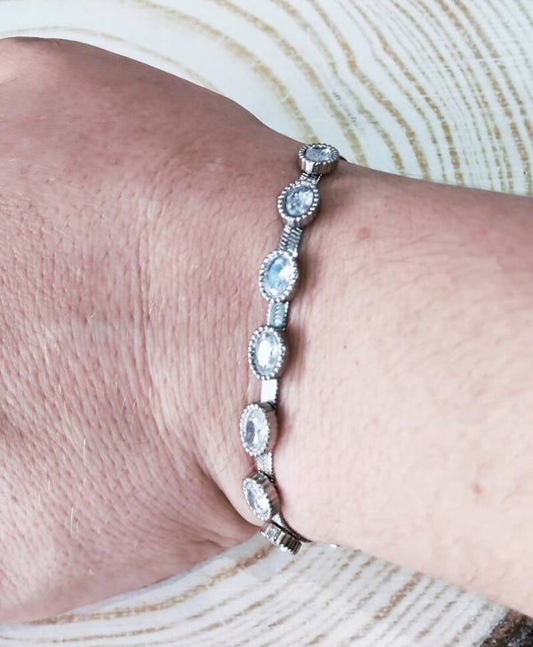 Diva bracelet ζαφειρί/σμαραγδί/διάφανο οβάλ/τετραγωνο