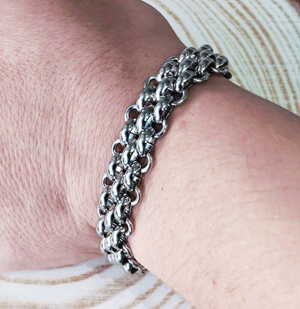 Trapers bracelet silver/ gold (steel)