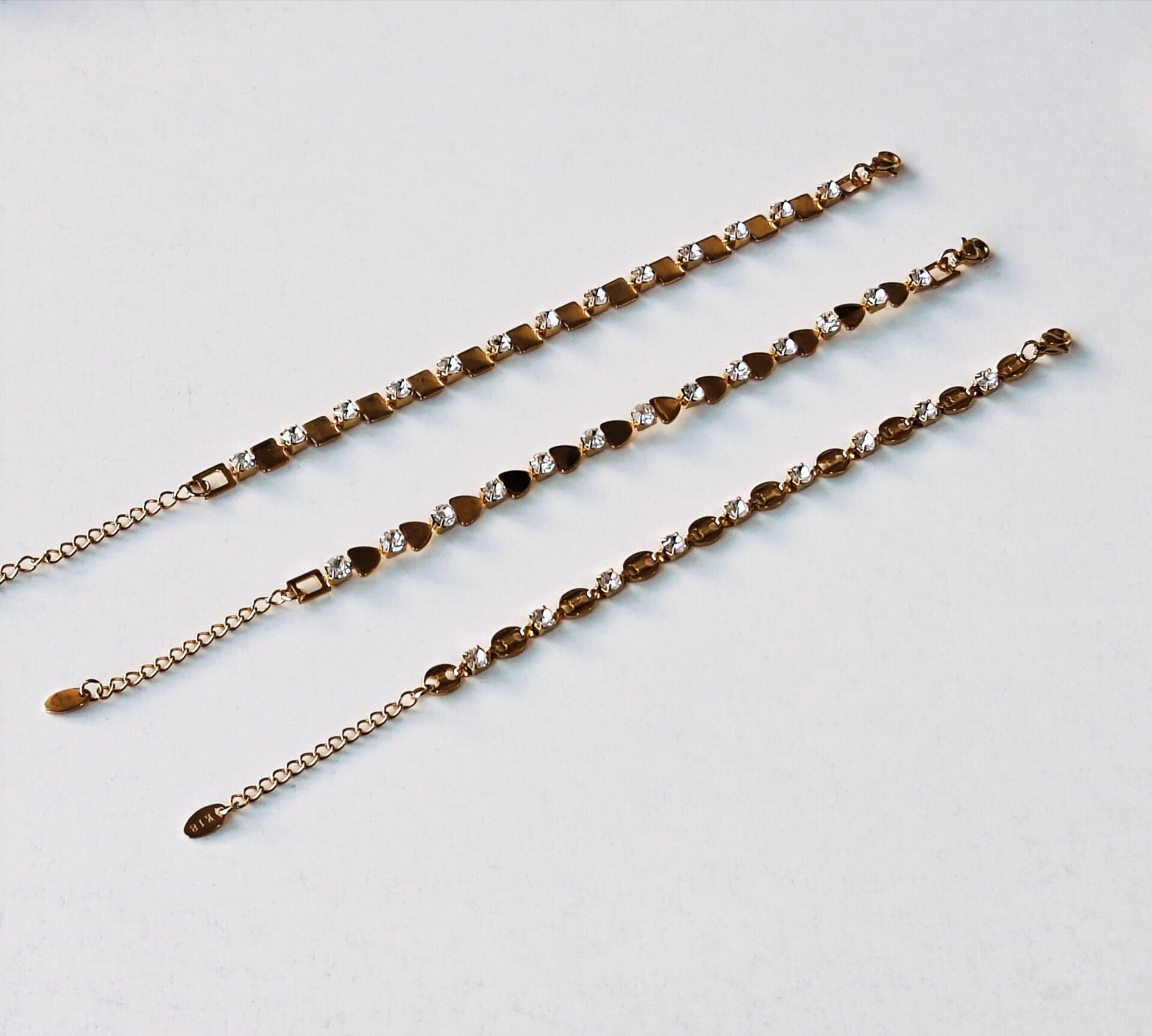 Gold zirgon bracelets (steel)