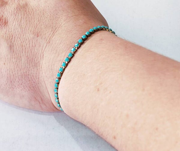 Μπλέ ζιργκόν bracelet (steel)