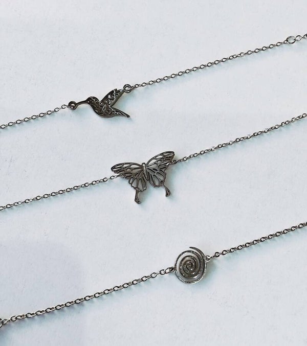 Βραχιόλι πεταλούδα/κολιμπρί/σποιρα (steel)