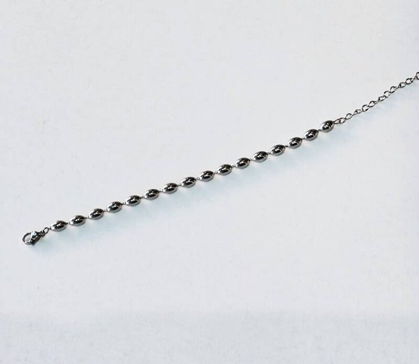 Φασόλι αλυσίδα bracelet ασημί/χρυσό/άσπρο κέντρο (steel)