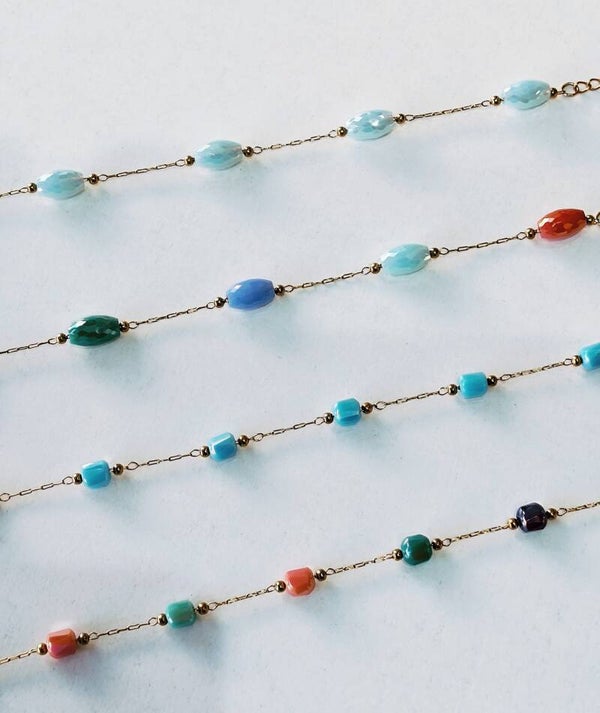 Φασόλι αλυσίδα bracelet χρωματιστό (steel)