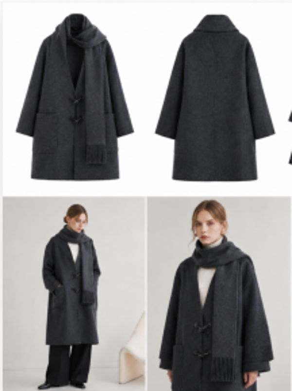 COAT -  78.4% Wool     10.8% Mulberry Silk 10.8%Yak Cashmere