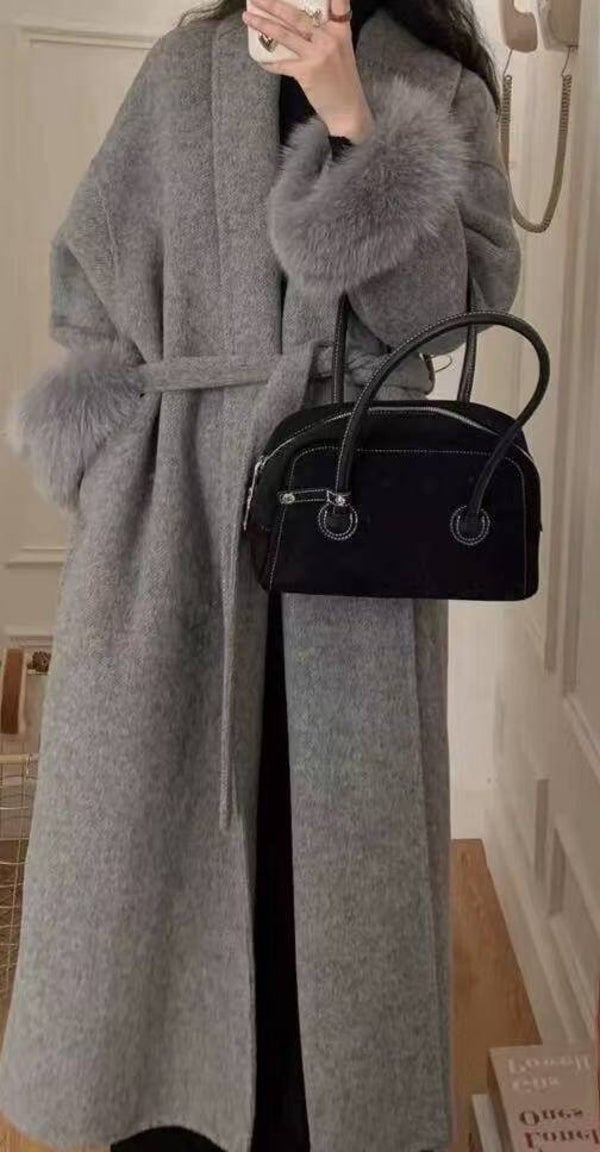 COAT -  78.4% Wool     10.8% Mulberry Silk 10.8%Yak Cashmere