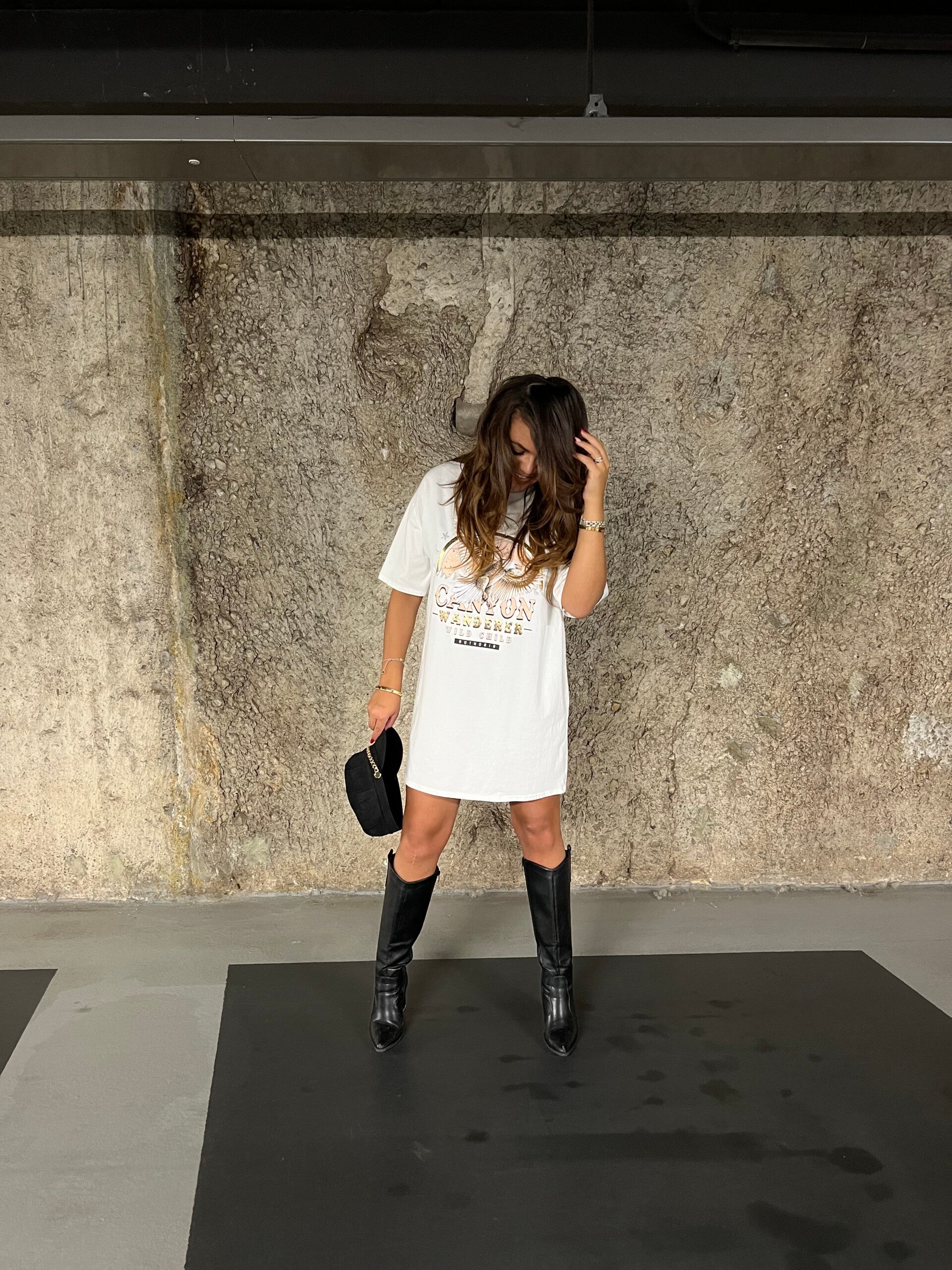 T-shirt jurk Canyon wit