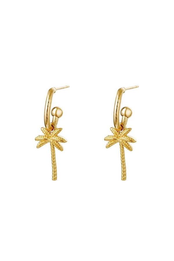 Oorbellen Palm - Goud