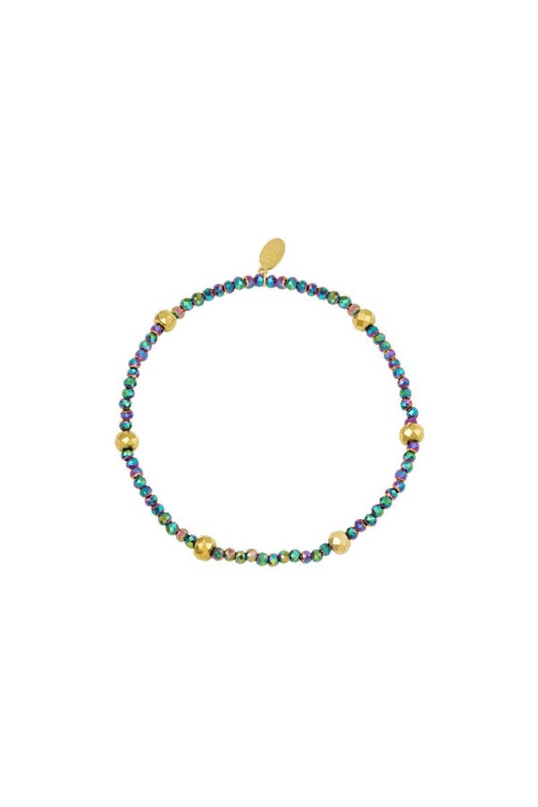 Armband holografische gouden kralen