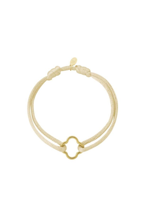 Armband Klaver Beige