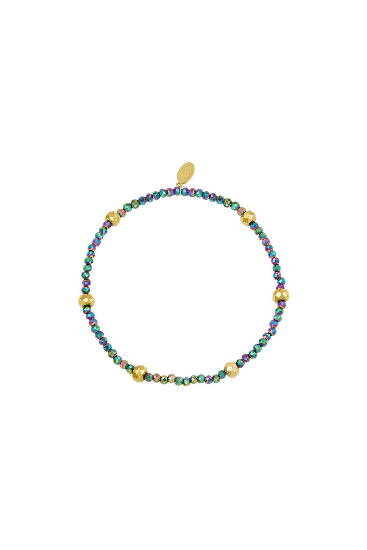 Armband holografische gouden kralen
