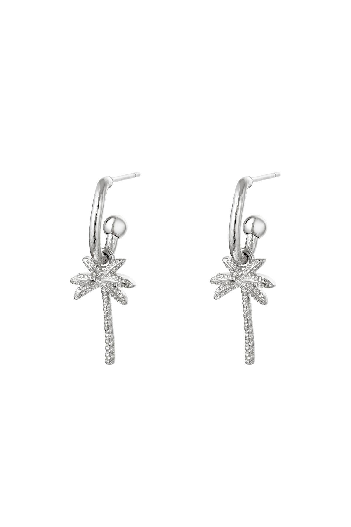 Oorbellen Palm - Zilver