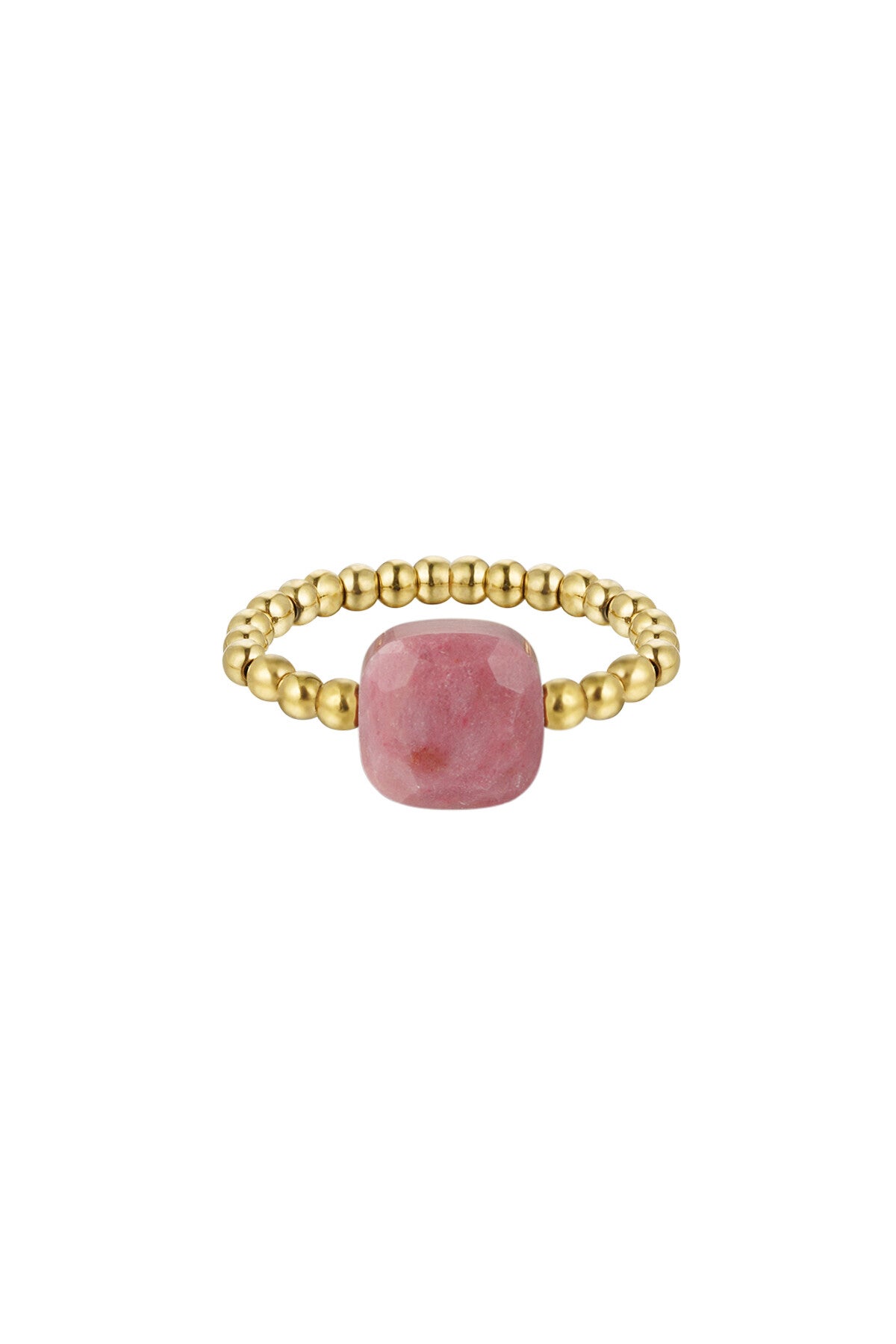 Ring big stone pink