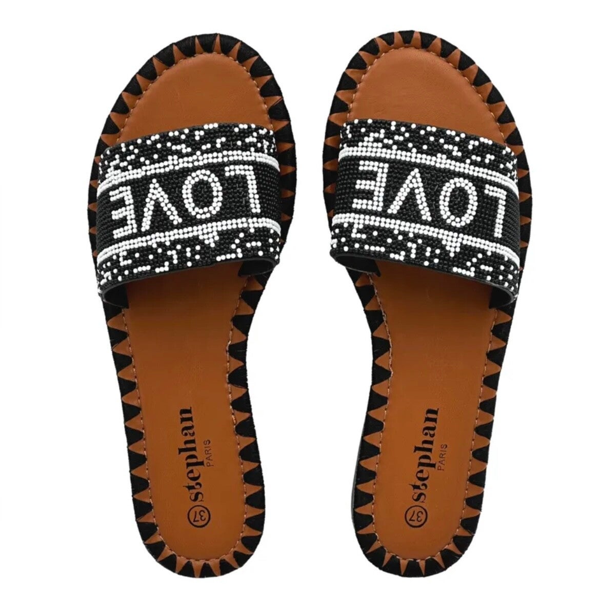 Slippers LOVE zwart