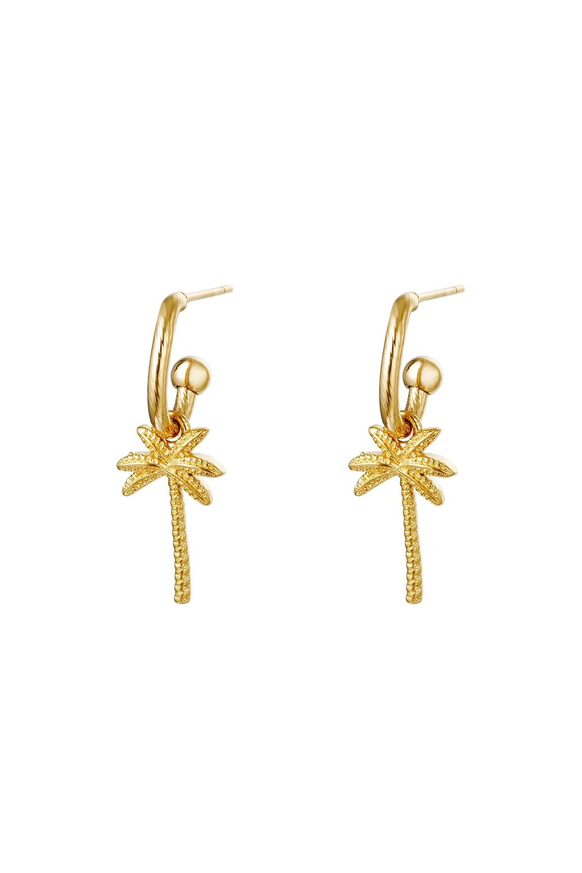 Oorbellen Palm - Goud