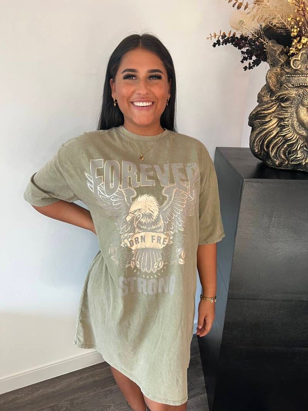T-shirt jurk Forever Strong