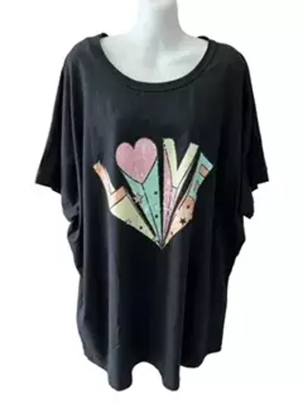 T-shirt Love zwart