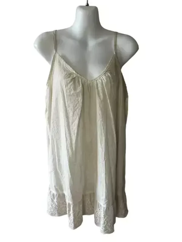 Spaghetti top Broderie beige