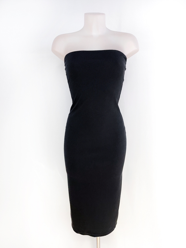 Strapless jurk zwart
