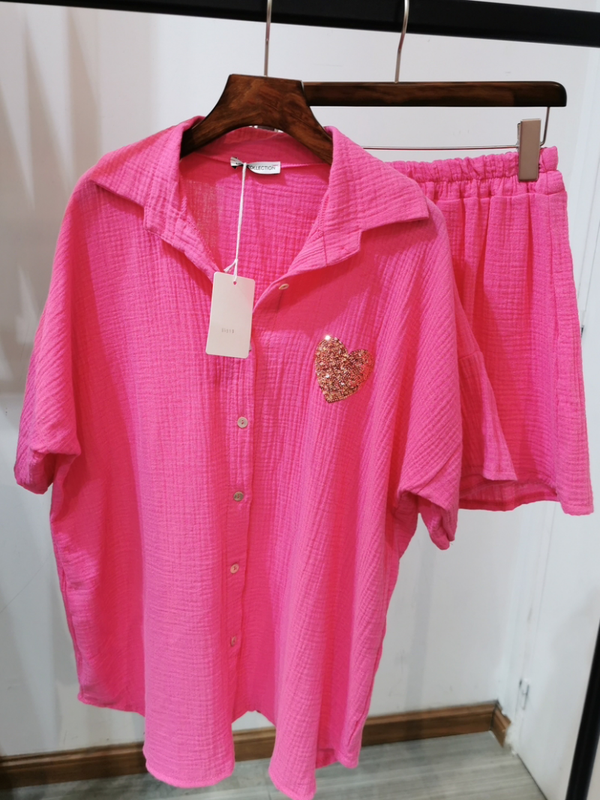 2 pieces set cotton pink