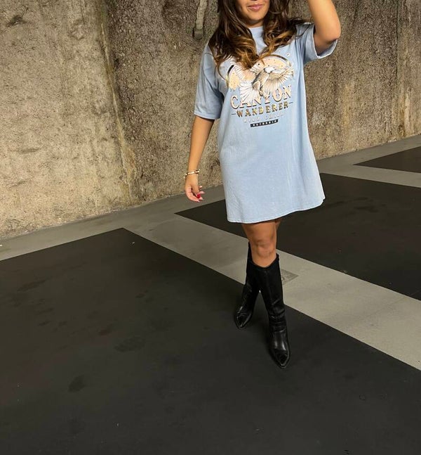 T-shirt jurk Canyon blauw