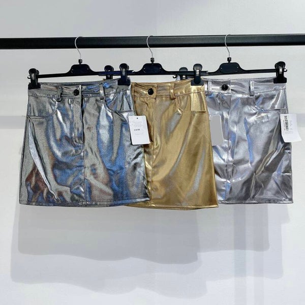 Metallic rok goud- zilver- grijs