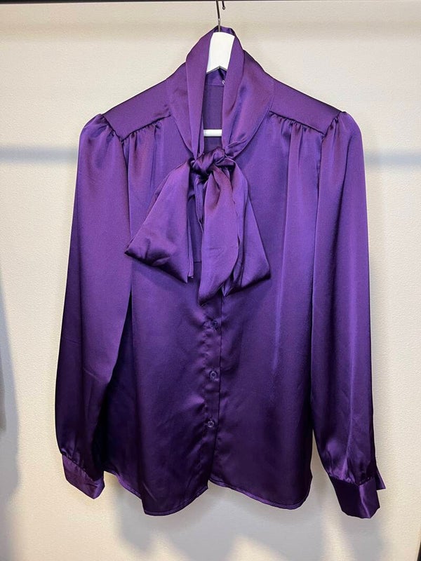 Blouse Emily met strik - paars