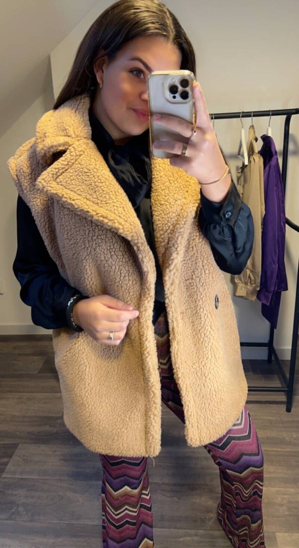 Teddy gilet - bruin