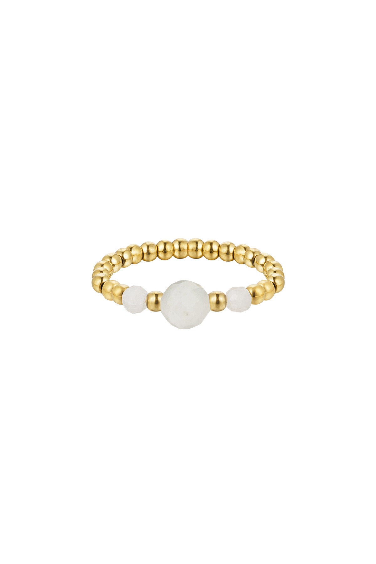 Ring white stone