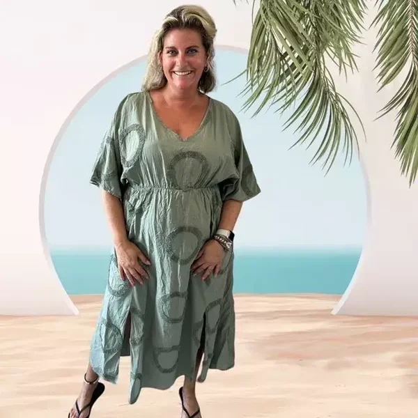 Plus size circle dress army